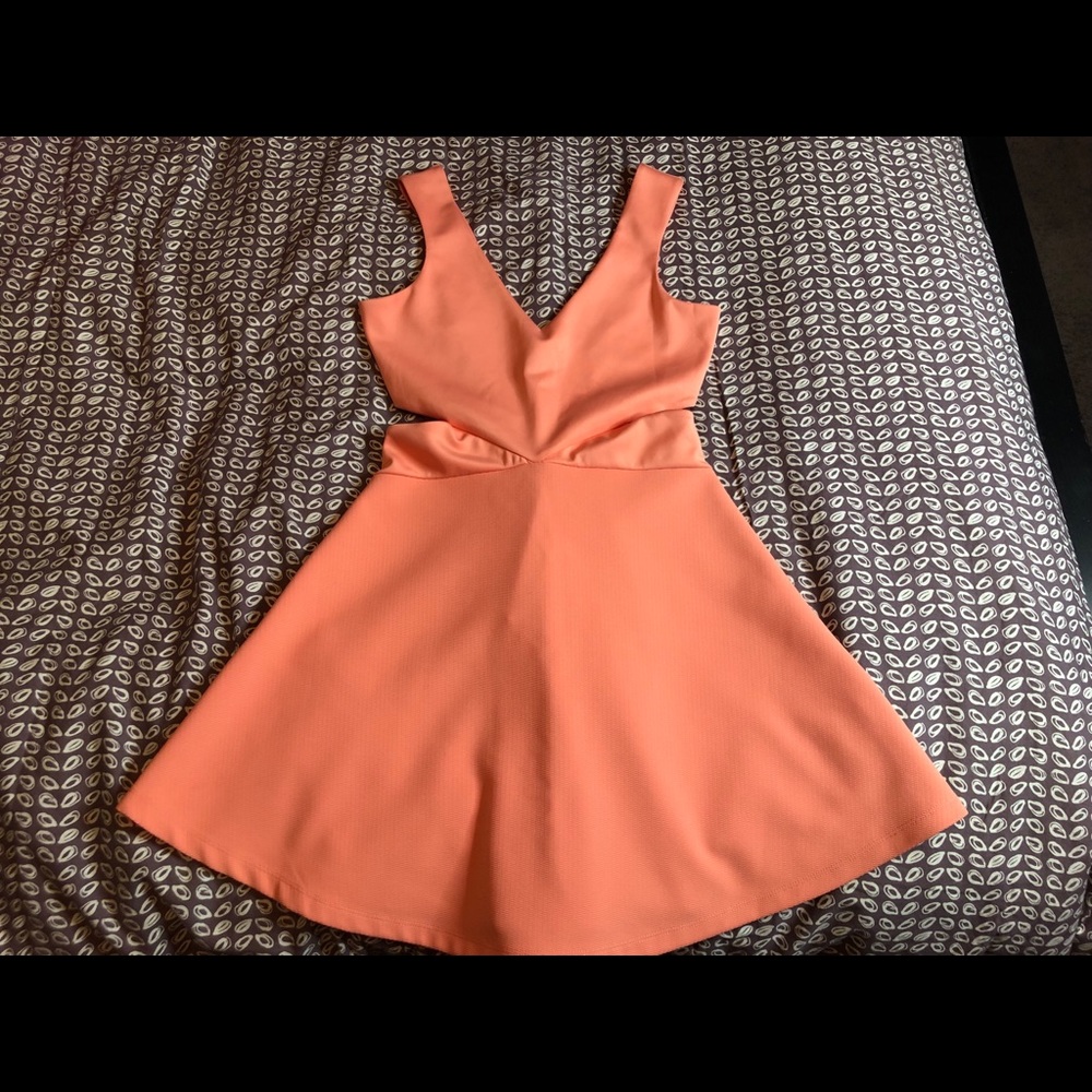 Peach Mini Cut Out Dress